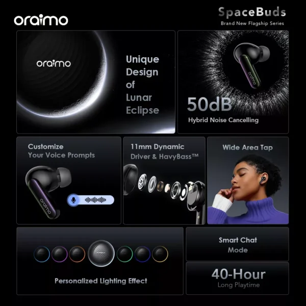 Oraimo SpaceBuds Hybrid ANC True Wireless Earbuds 