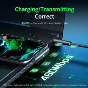Plextone C2C T100 66W Gaming Type-C to Type-C Charging Data Cable