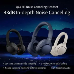 QCY H3 43dB Hybrid Active Noice Cancellation Overhead Earphone - Image 4