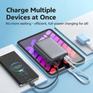 QCY PB20A 20000mAh 45W PD+QC3.0 with Display and Built-in USB-C Cable