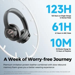 SoundPEATS Space Hybrid Active Noise Cancelling Headphones