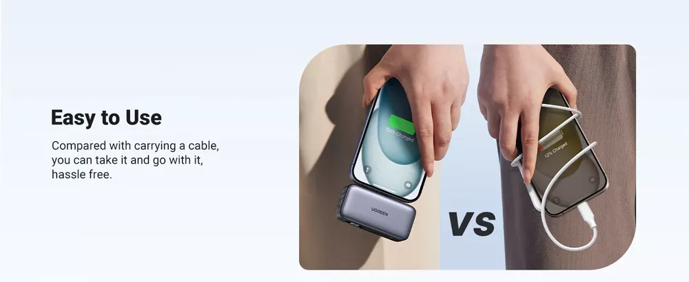 UGREEN 5000mAh 22.5W Built-In USB-C Power Bank with LED Display