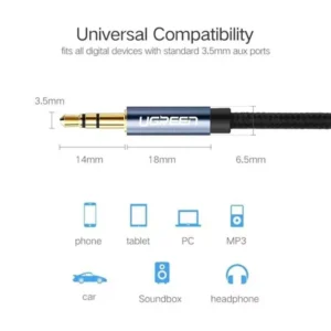 UGREEN AV112 3.5mm Male To Male Round Cable 3 Meter (10688) - Image 4