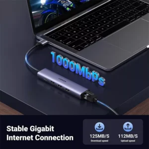 UGREEN CM475 5-in-1 USB 3.0 HUB with Ethernet Adapter - Image 3