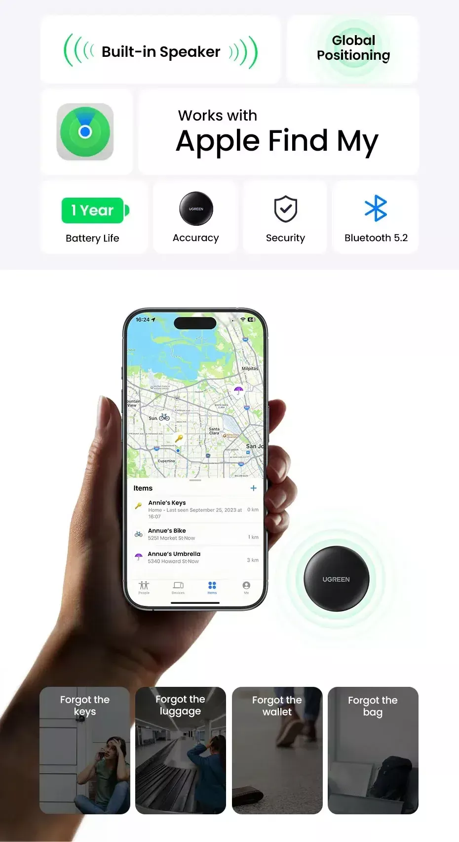 UGREEN CM520 Smart Bluetooth Finder (60387)