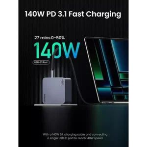 UGREEN Nexode Pro X763 160W 4-Port GaN Fast Charger Set (US Plug) - Image 4