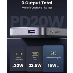 UGREEN PB206 22.5W 10000mAh Foldable Kickstand Magnetic Wireless Power Bank - Image 4