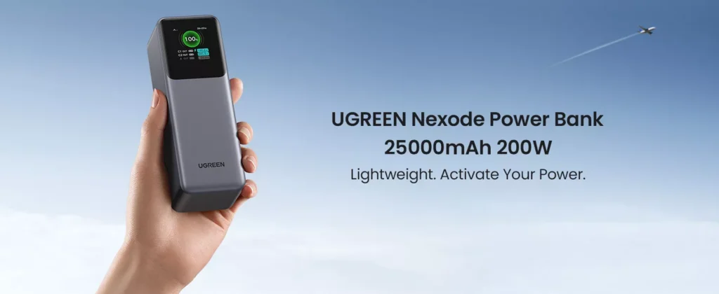 UGREEN PB722 Nexode Power Bank 25000mAh 200W with Smart Digital Display