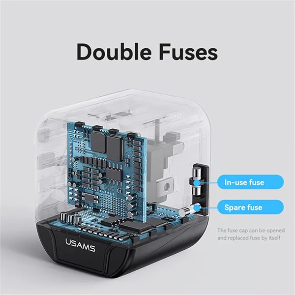 USAMS US-CC173 T55 12W Dual USB Universal Travel Charger