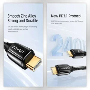 USAMS US-SJ581 U82 Type-C To Type-C PD 240W
