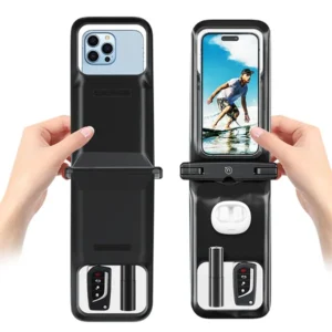 USAMS US-YD014 IP68 Waterproof Phone Case Double-Space PVC Phone Bag Holder - Image 3