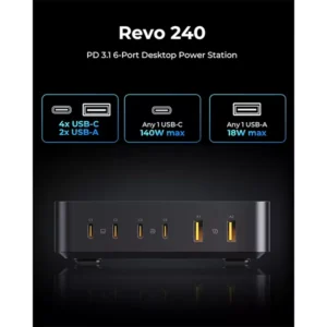 VOLTME REVO 240 PD3.1 6 Ports Desktop Power Station - Image 3