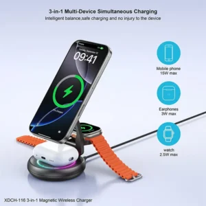 XUNDD XDCH-116 3-in-1 Foldable Magnetic Wireless Charger