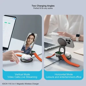 XUNDD XDCH-116 3-in-1 Foldable Magnetic Wireless Charger