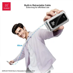 XUNDD XDPB-W007 PD35W 10000mAh Power Bank with Retractable Cable