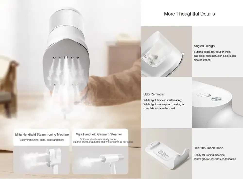Xiaomi Mijia Handheld 30kPa Steam Iron Mite Removal for Clothes