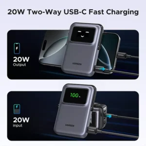 UGREEN PB572 20W 10000mAh UNO Magnetic Wireless Power Bank - Image 5