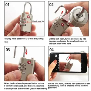 СОТЕСі Zinc Alloy TSA Lock 3 Digit Combination Code Lock (TR-001) - Image 5