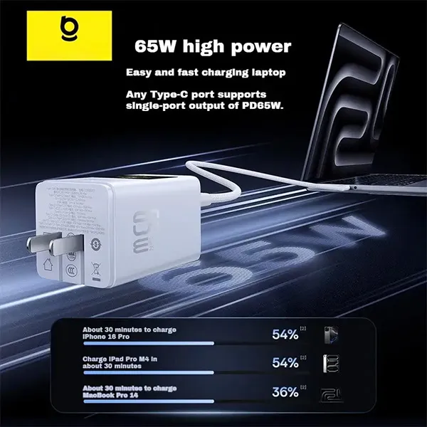 Baseus 65W Super GaN Digital Display Fast Charger
