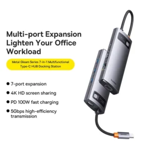 Baseus Metal Gleam Series 7 in 1 Multifunctional Type-C Hub