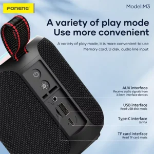 FONENG M3 10W Deep Bass Bluetooth Speaker - Image 4