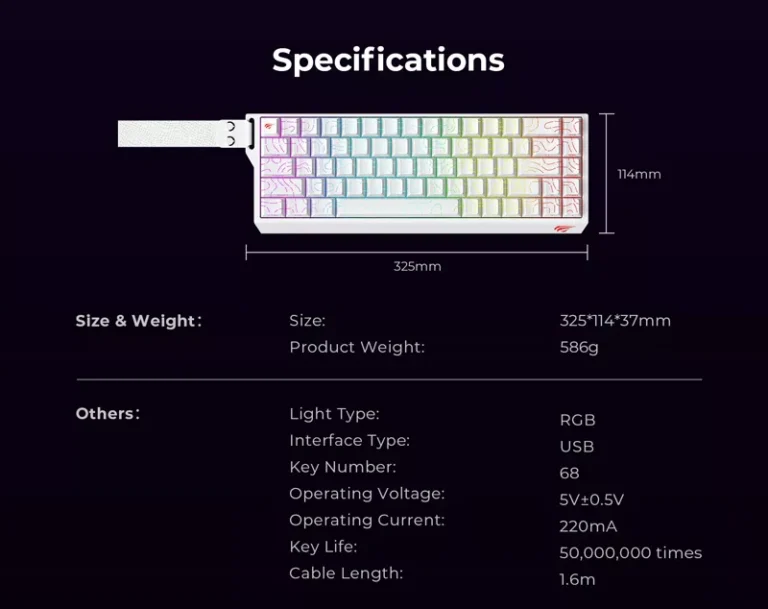 HAVIT KB922L Contour RGB Backlit Mechanical Keyboard