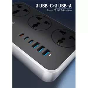 LDNIO SC3604C 2500W 6 USB Ports Universal Power Strip