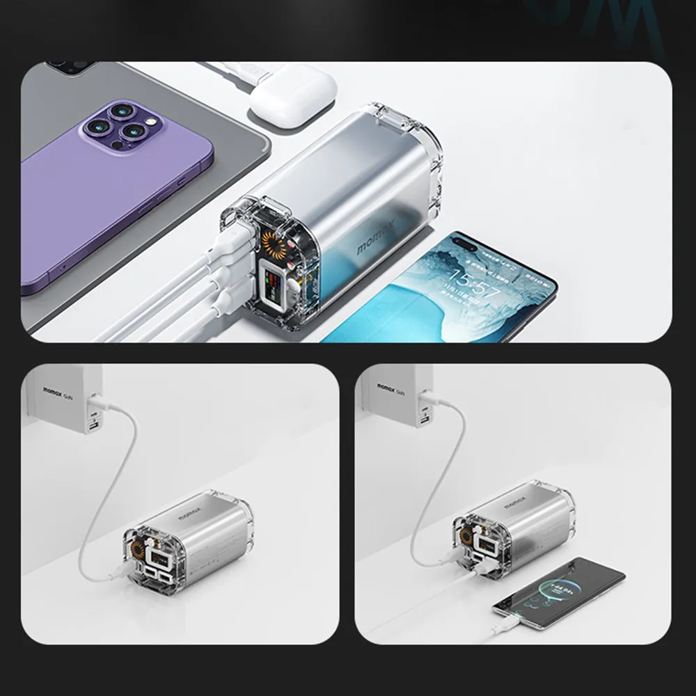 MOMAX iPower Stone Mini Clear Outdoor 40000mAh Power Station 100W Power Bank