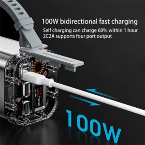MOMAX iPower Stone Mini Clear Outdoor 40000mAh Power Station 100W Power Bank - Image 4