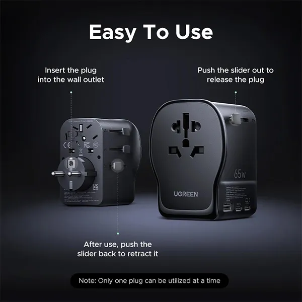 UGREEN 65W GaN Universal Travel Adapter (55001)