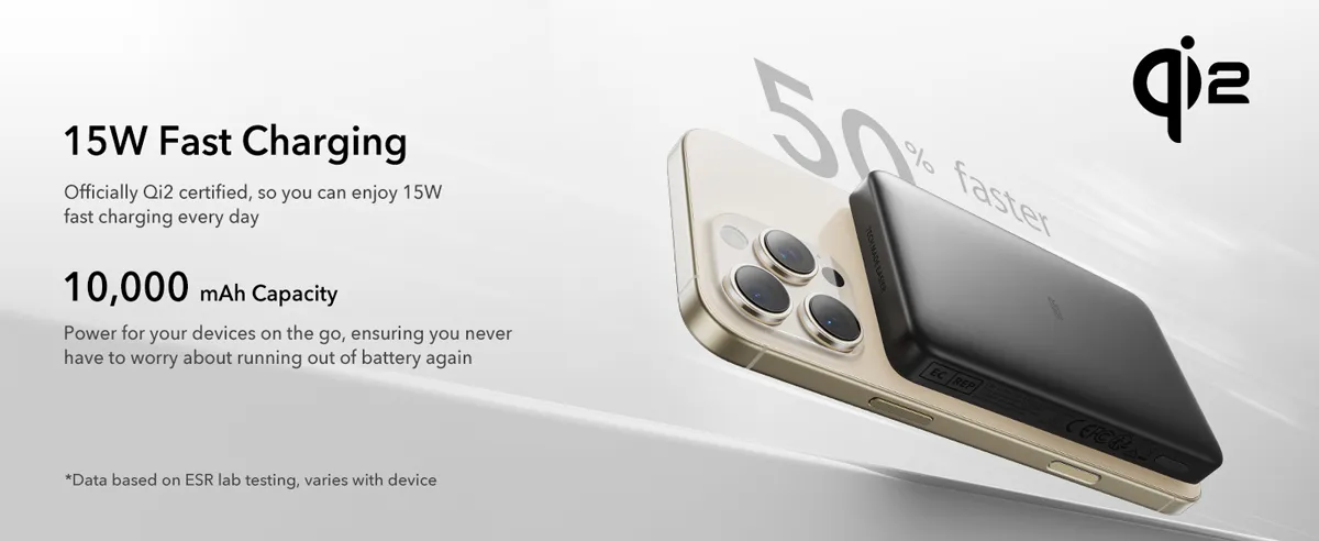 ESR Qi2 15W Magsafe Power Bank 10000mAh