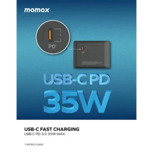 Momax 1-World² 5-Port 35W GaN Mini Travel Charger (UA27)