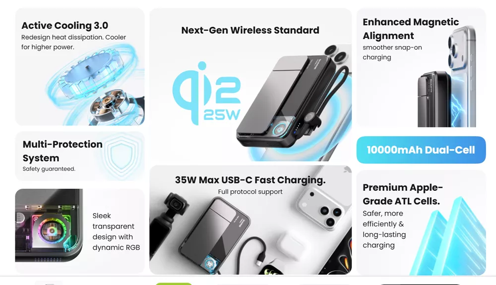 Sharge ICEMAG 3 World’s First Qi2 25W Wireless Power Bank
