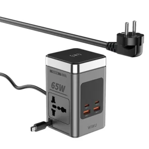 WiWU 65W GaN 8 in 1 Desktop Power Station Wireless Chager