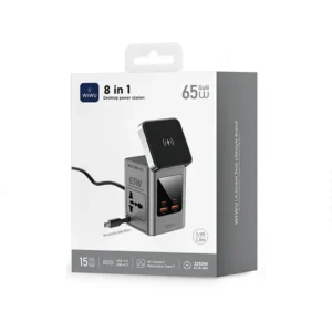WiWU 65W GaN 8 in 1 Desktop Power Station Wireless Chager - Image 5
