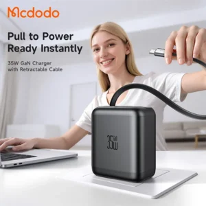 Mcdodo 35W FreeGo GaN Charger with Built-in Retractable Cable