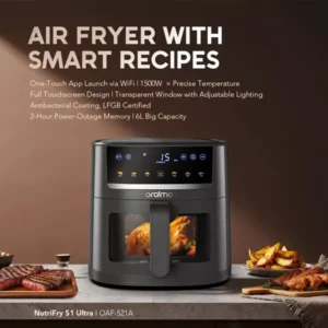 Oraimo NutriFry S1 Ultra 1500W 6L Air Fryer (OAF-521A) - Image 5