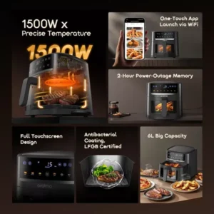 Oraimo NutriFry S1 Ultra 1500W 6L Air Fryer (OAF-521A) - Image 3