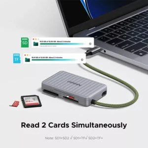 UGREEN CM868 USB-C 3.0 SD/TF Card Reader with 4 Card Storage Slots (55886) - Image 5