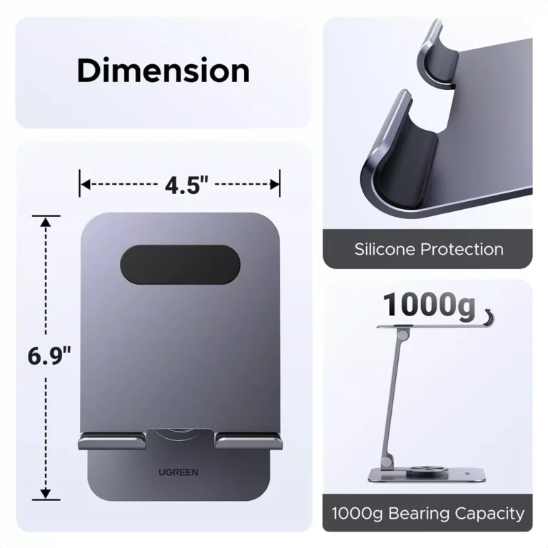 UGREEN LP894 Aluminum Alloy 360° Rotation Desktop Tablet Stand (45860)
