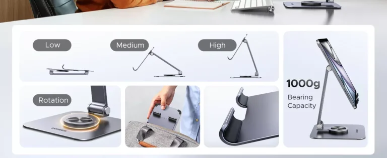 UGREEN LP894 Aluminum Alloy 360° Rotation Desktop Tablet Stand (45860)