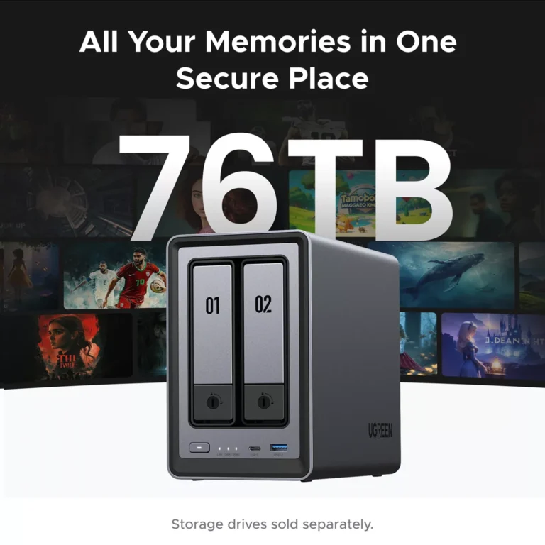 UGREEN NASync DXP2800 2 Bays SATA 76TB Storage (25242) - Image 3