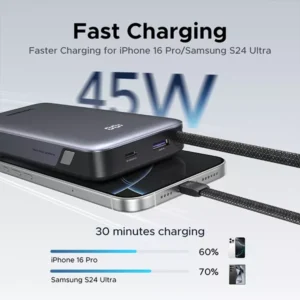 UGREEN PB536 Nexode 45W 20000mAh Power Bank with Built-in Cable (55988B) - Image 3