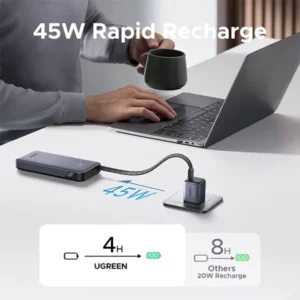 UGREEN PB536 Nexode 45W 20000mAh Power Bank with Built-in Cable (55988B) - Image 4
