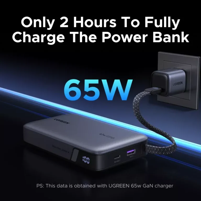 UGREEN PB550 67W 20000mAh Power Bank with Built-in Cable (55996B) - Image 5