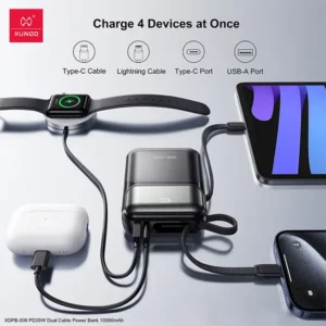 XUNDD XDPB-008 PD35W 10000mAh Dual Cable Mini Power Bank