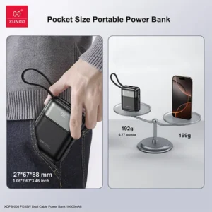 XUNDD XDPB-008 PD35W 10000mAh Dual Cable Mini Power Bank