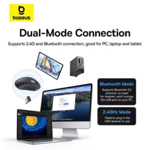 Baseus F02 Ergonomic Dual Mode Wireless Mouse - Image 4