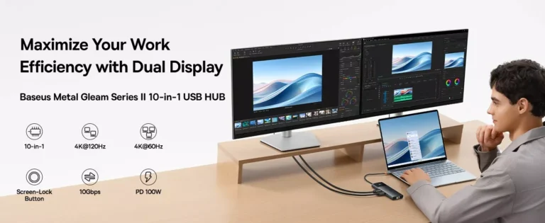Baseus Metal Gleam Series II 10-in-1 Dual Display USB-C Hub