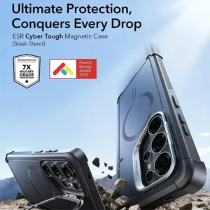 ESR Samsung Galaxy S26 Ultra Cyber Tough MagSafe Case with Stash Stand